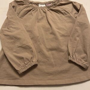 Zara Long-Sleeve Top in Taupe Brown